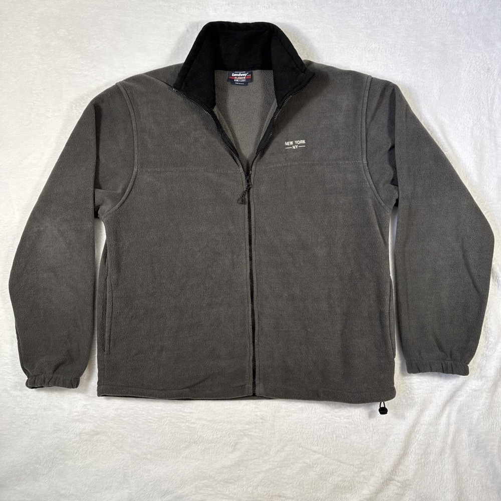 Vintage 90s‎ Landway USA Fleece XL Full Zip New York NY Embroidered